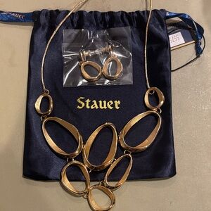Stauer Gold Necklace and Earring Set